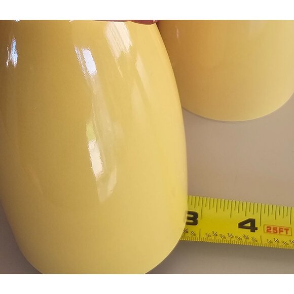 6 Yellow Pottery Tumblers 5.25" Crate Barrel Francfranc made Japan ice tea water - Picture 8 of 8